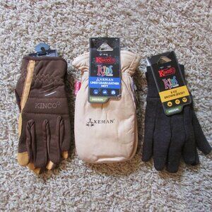 NWT Kinco Set 3 Boys Medium Gloves Jersey & All Purpose Chopper Gardening Work